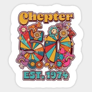 Groovy Chapter 50 EST 1974 50th Birthday Sticker